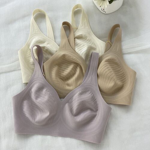 大胸显小内衣女薄款软支撑无痕全罩F杯聚拢收副乳美背文胸罩防下
