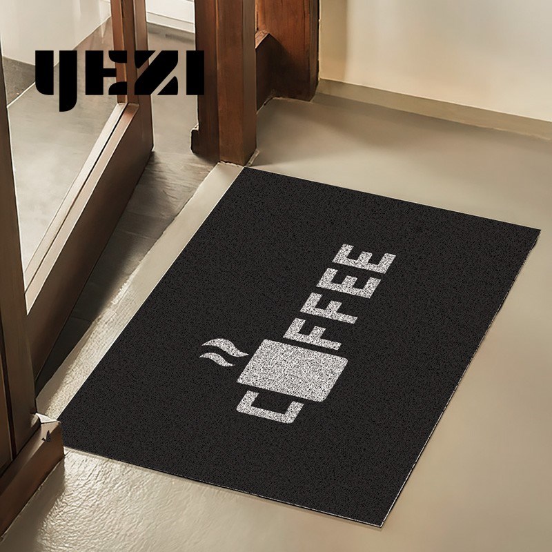 咖啡店入户门口地垫logo定制商用店铺丝圈除尘脚垫进门防滑地毯