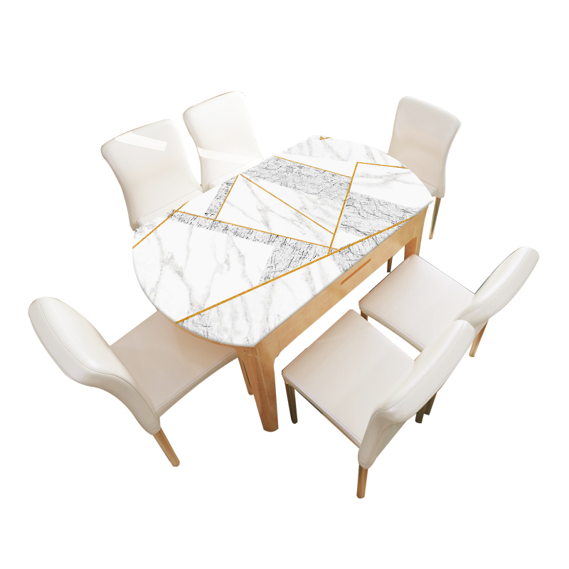 仿大理石纹餐桌垫欧式椭圆软pvc玻璃桌布防水防油免洗塑料餐桌布