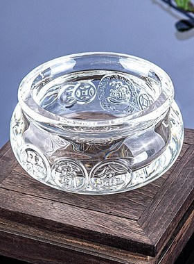 水晶聚宝盆摆件大中小号招财元宝黄水晶球客厅办公室装饰品