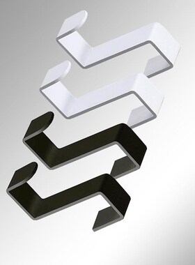 不锈钢s型挂钩橱柜门后无痕z型挂勾厨房浴室活动卡扣黑色挂衣钩