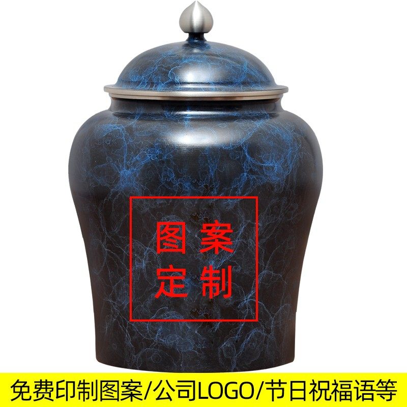 纯锡茶叶罐摆件密封罐锡器v储茶锡罐金属密封罐商务礼品定制工艺