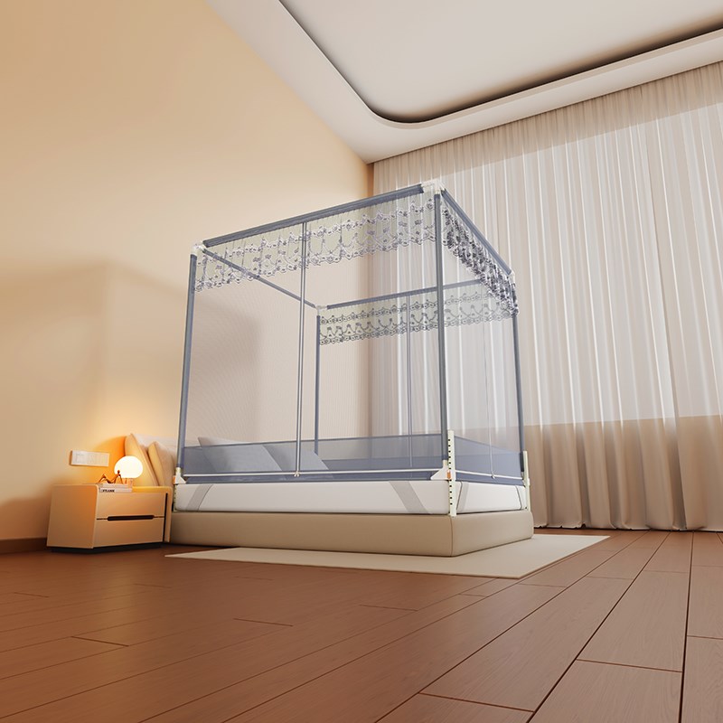 蚊帐儿童防摔1.35x1.5x1.9m床2米x2米双人围栏固卡扣支架加厚加粗