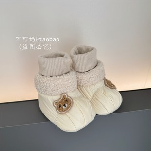 袜0 12个月不掉鞋 1岁卡通软布底加绒保暖男女宝宝冬季 婴儿鞋