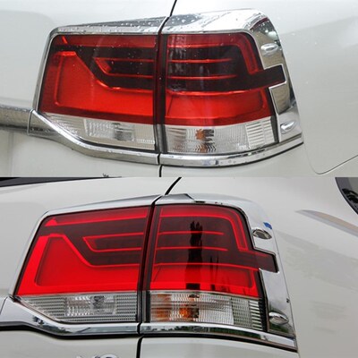 适用08-20款兰德酷路q泽尾灯罩陆巡LC200后灯框装饰亮条贴改装配