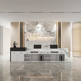 公司前台接待台简约现代定制烤漆酒店大厅培训机构吧台收银台柜台