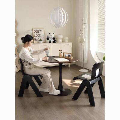 中古轻咨询客服奢藤编妆椅设计法室式家用餐桌椅卧创意休闲复梳椅