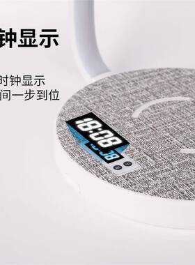 新款亚马LED护眼台灯0w无线快布充艺wr03时钟逊可折叠卧室床1头台