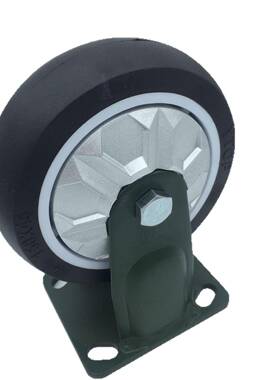 8锰钢脚轮2系2AH4寸5寸6列重型黑色聚氨盘酯TPU压力轴承珠456寸