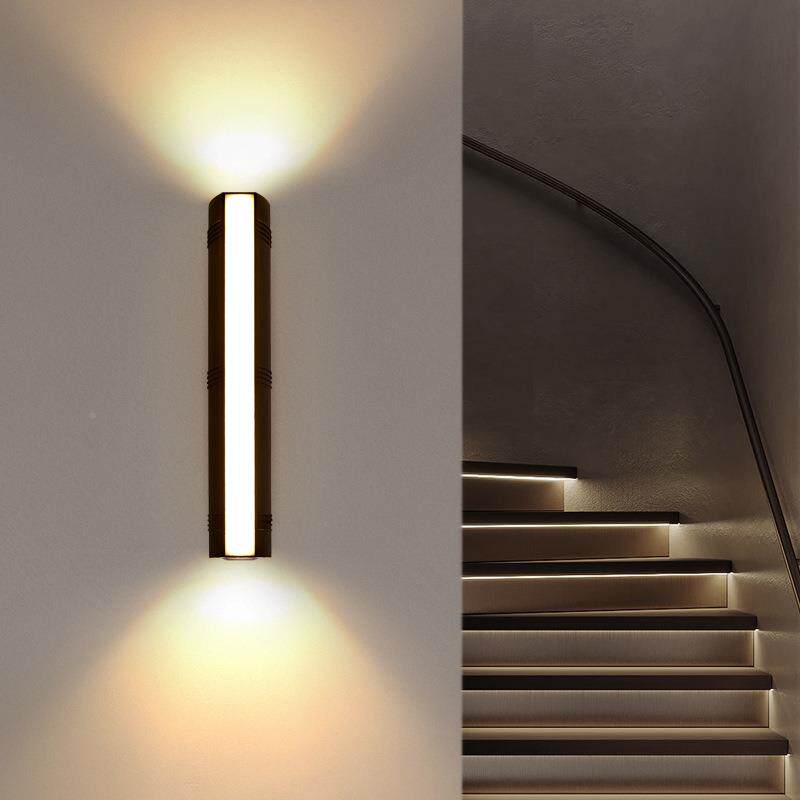 户外壁灯防水庭光院大打口阳台现代简约外墙三面发光灯上下创意双