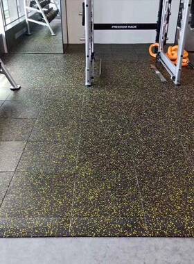 热卖健身房胶地垫QGI减面震垫地胶音隔大橡积力量区用运动拼接地