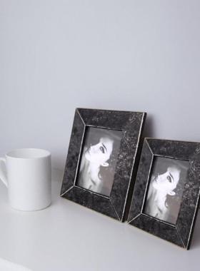 简约现代端020406毛相框摆卧室床头柜书高房样板房桌面家居装马饰