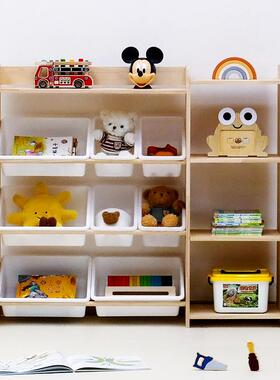 儿童玩具收纳架质宝宝绘本书架木家多层置用架儿童房83427收物纳