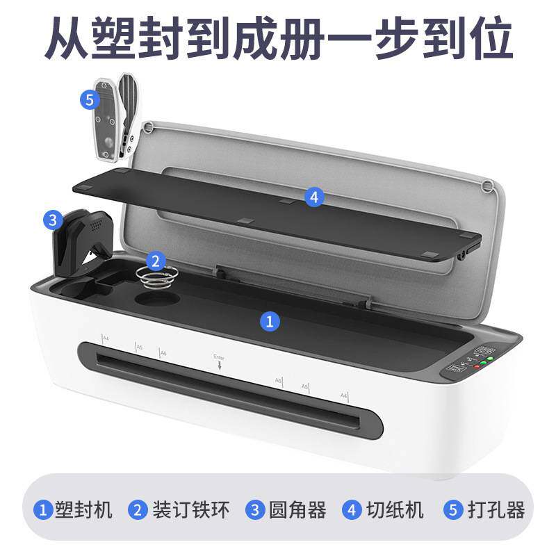 树欧Osmile SL688 A4多功能过塑机可裁切相片塑封机 便携式办公款