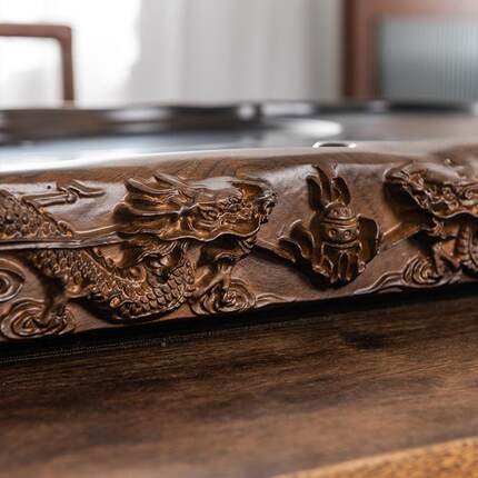 黑茶盘实木新家用简约茶海木茶台客款厅茶具檀小型原木茶托F96TT7