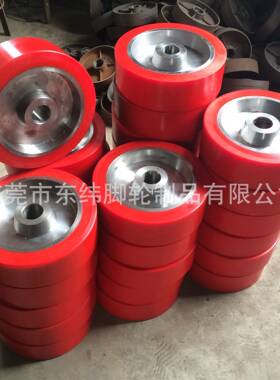 45号钢铁芯包聚氨酯PU摩擦轮 传动驱动轮 橡胶滚轮 邵氏硬度92A