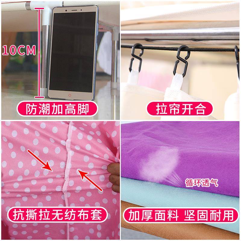衣柜简无纺布衣布衣柜钢管加衣粗加固加出租房易卧室家用挂柜防尘型厚之满