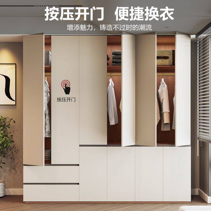 全实木衣柜一门到用卧室现代简约分段式衣橱2024新款柜子现做