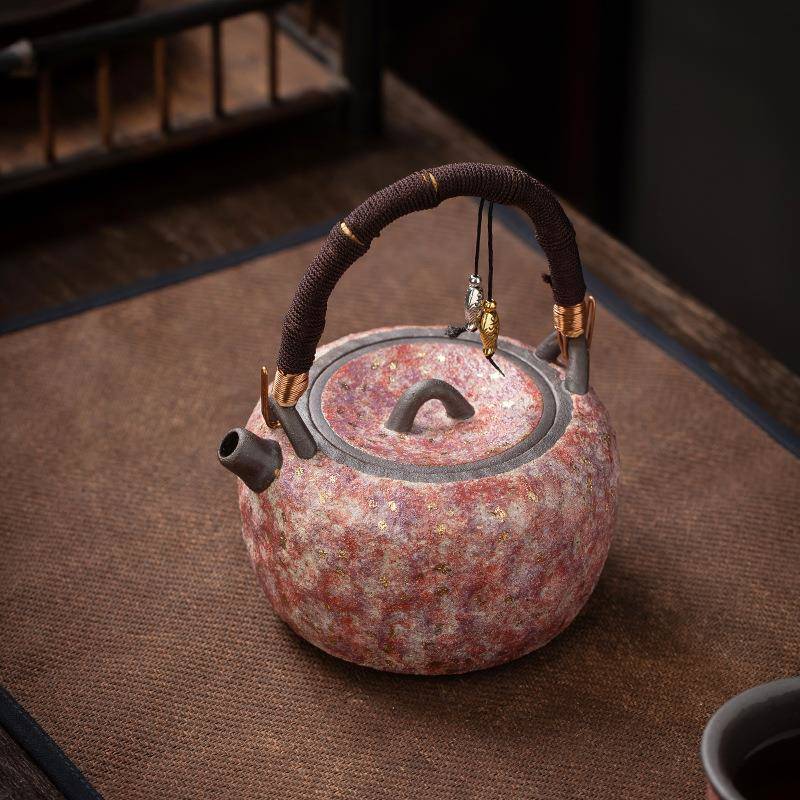 林培福岩矿老岩泥茶壶纯七彩提梁工提梁壶煮茶炭温壶煮水烧水茶壶