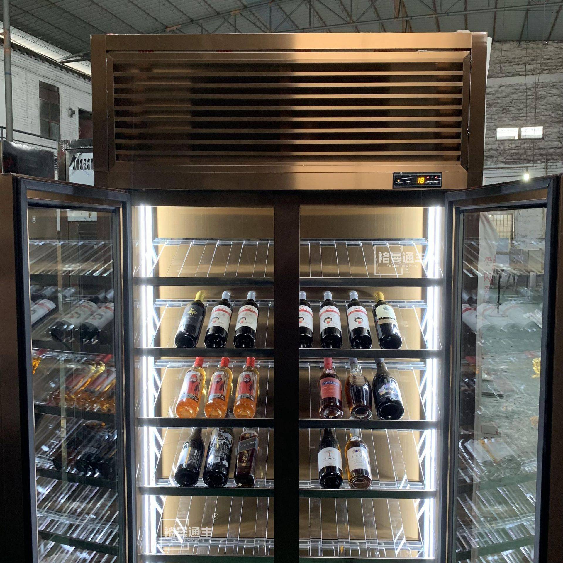 设计轻奢酒窖亚克力酒柜私人高档双门玻璃展示柜不锈钢恒温红酒柜