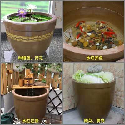 家用老式腌菜酱缸缸醋缸储菜咸菜缸大号水缸加厚发酸酵缸带盖EYC