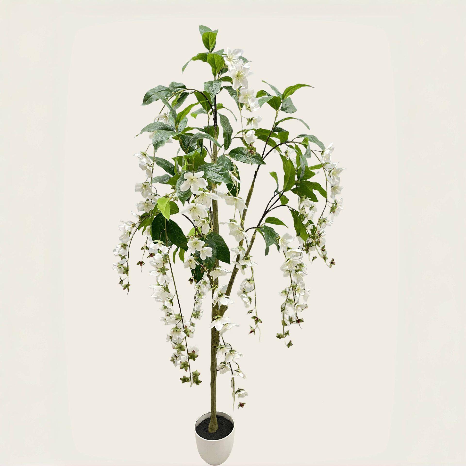 仿真丝AL100817茉莉盆栽绿室内人垂造花客植厅卉庭院大型落地客厅
