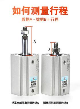 X气289动ACQS薄型5气缸CDQ2B-500/63/8*100-15-2025*35*40X7外牙