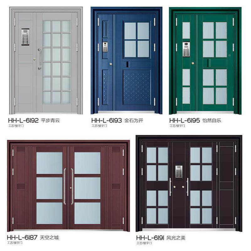 双小区单门元楼宇门视玻可璃拼接入户门开门推拉门防盗909楼道门