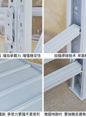 灰白色仓仓储货架架置物架多层库储货物架快递子库房铁911架家用