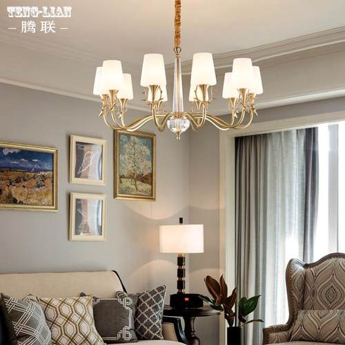 美大厅全铜吊式灯复客厅厅卧室灯复餐式楼家古用楼梯9699房间书房