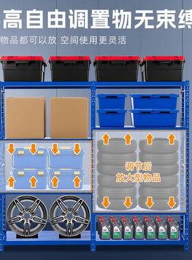 轻型仓储货架100kg每层承重仓库库房多层快递架子家用储物置物架
