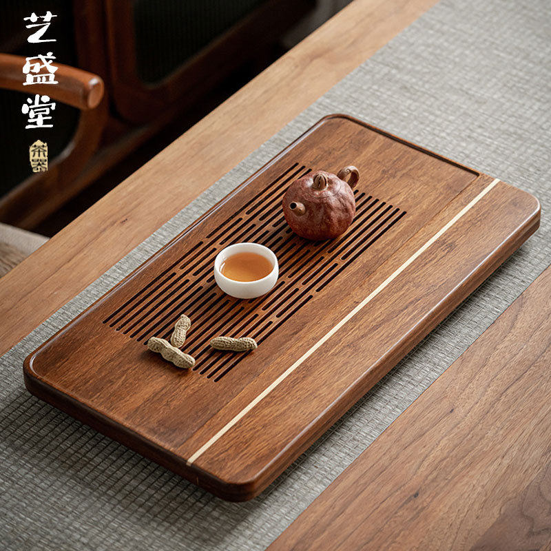 重竹实木茶盘家用茶具托盘沥水小型轻奢现代干泡台小茶台家用茶海