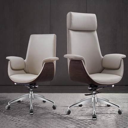 总裁老Y-1129板经椅办公升降理高靠椅舒适轻奢皮革滑带轮扶背手坐