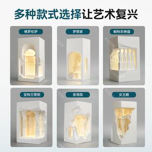 点佛罗西伦石萨膏灯角嵌入式壁灯感应氛围墙灯装饰城堡创115跨境