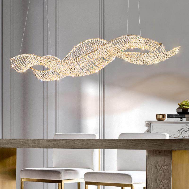 代667餐轻奢餐厅吊灯水晶灯别墅简约大吧气设计师创意桌饭现厅灯,家装灯饰光源,智能吊灯,淘宝优惠券,粉丝福利购,淘宝优惠卷