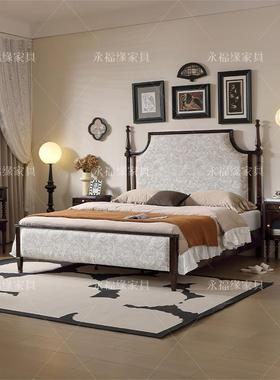 美式复古实木床古风法式复古1床米82213#双人轻大床中中古风主卧