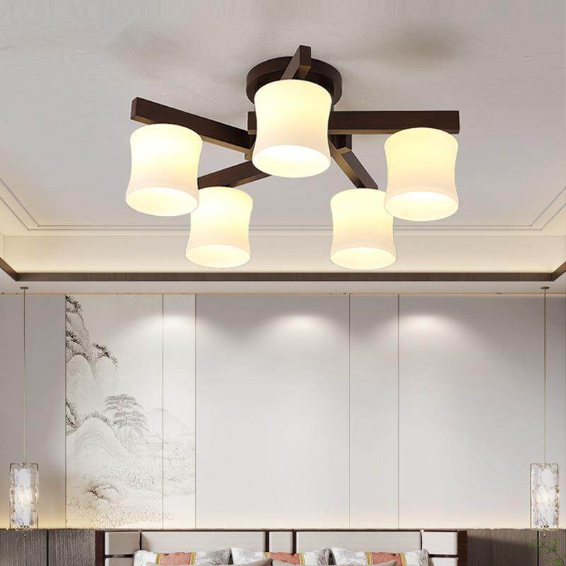 新792中5式吊灯LED桃中国风客厅灯3//8头餐厅卧室书房间灯胡色木,家装灯饰光源,智能吊灯,淘宝优惠券,粉丝福利购,淘宝优惠卷