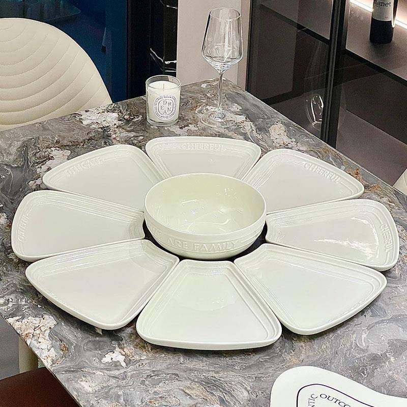 025新款过年XJI家夜饭圆2桌盘子菜盘用陶盘瓷团圆拼餐具组合碗碟,餐饮具,盘,淘宝优惠券,粉丝福利购,淘宝优惠卷