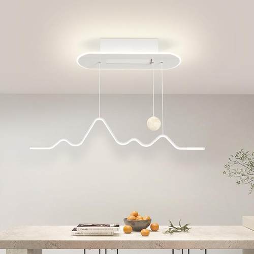 餐厅空吊灯静音隐118形无叶风扇灯现代简全约光谱护眼星饭厅吊灯