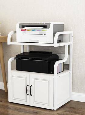 办公印室多打印机架子地置UTY物架层复机落放置移动收纳桌边带门