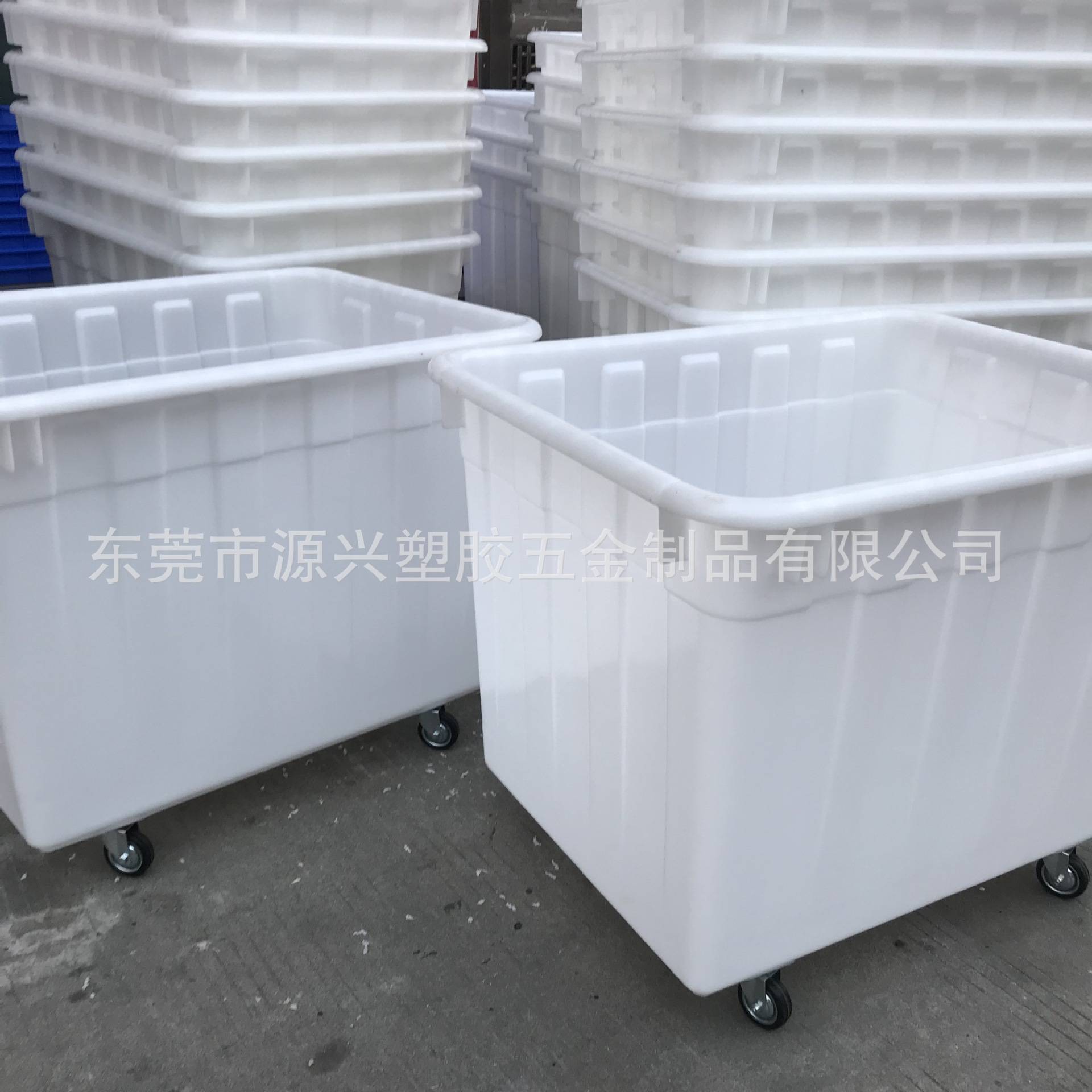 包安装轮子600L车间手推周转箱服装收纳胶筐快递分拣框瓷砖浸泡桶