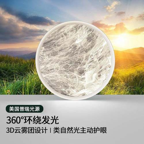 云现简约卧室雾吸顶灯个性艺术极简全谱光护眼代561房间书房灯