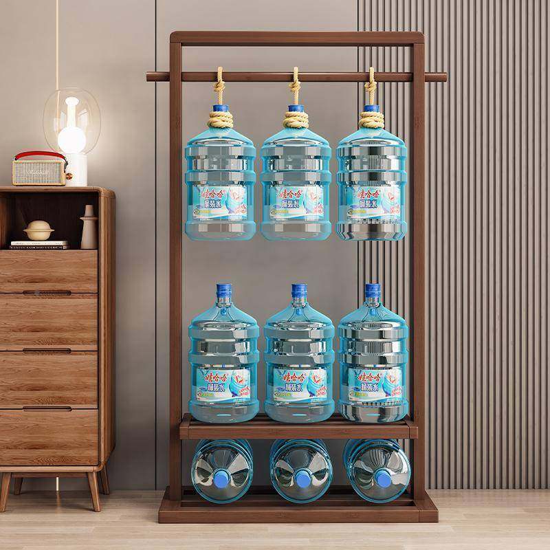 挂UYH架现实木落地物卧室衣帽架客厅简约代新中式民宿衣衣架置可