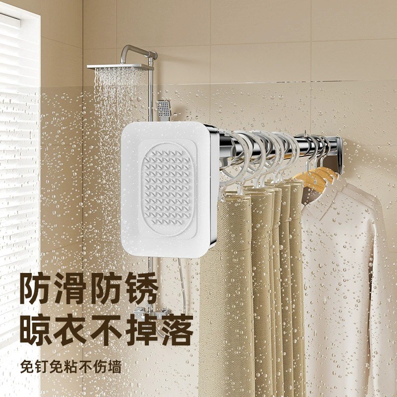 免打孔伸缩晾衣杆阳台卧室晾衣架窗帘杆衣柜挂衣杆撑杆卫生间浴帘