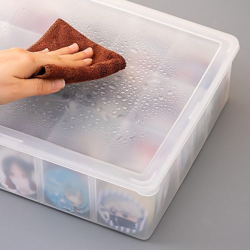 吧唧收纳盒透明保护壳胸牌徽章保护盒谷子展示架桌面分格整理盒