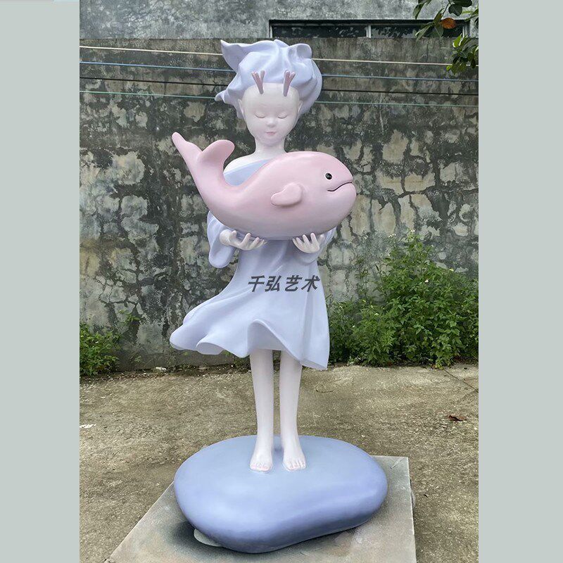 玻璃钢主题IP形象吉祥大型卡通人物雕塑商场门店美陈公仔摆件