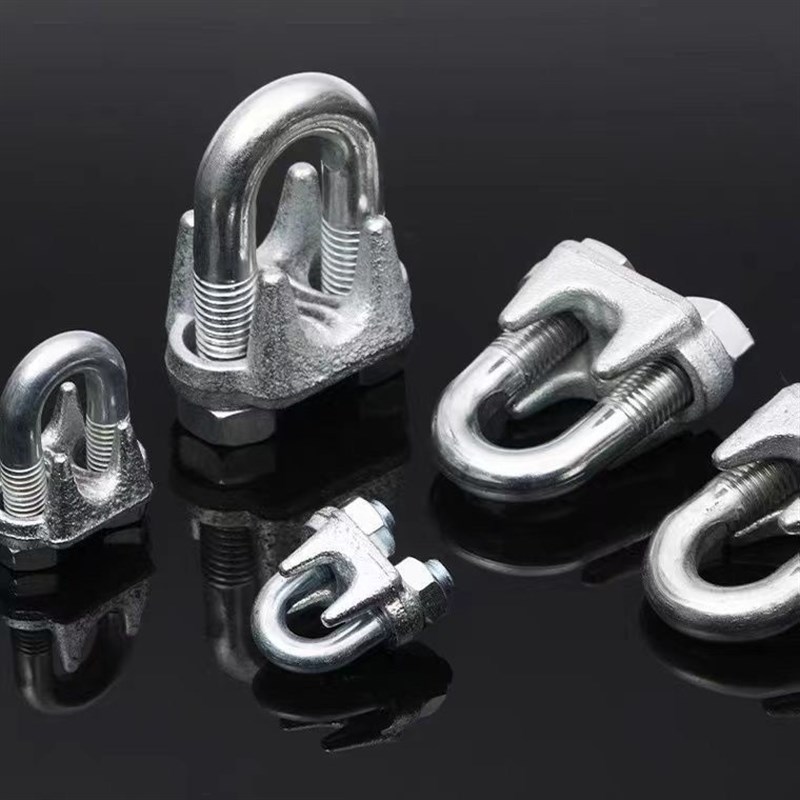 钢丝绳卡头夹头U型夹钢丝夹轧头镀锌绳扣钢丝绳卡扣轻型/重型卡头