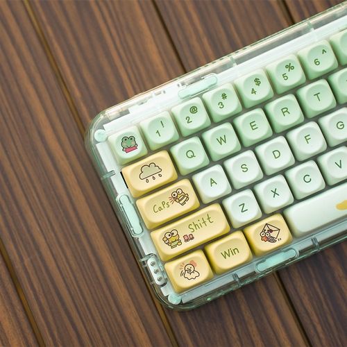 大眼蛙可洛比键帽PBT材质热升u华类MOA高度87diy键盘帽wooting键
