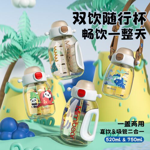 吨吨桶儿童水杯直饮吸管杯二合一幼儿G园大容量水壶高颜值加厚防