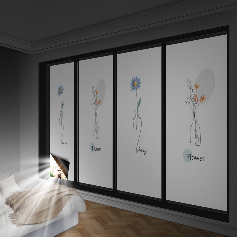 全遮光窗户玻璃贴纸卧室窗贴阳台推拉门贴玻璃贴膜遮阳膜遮光神器